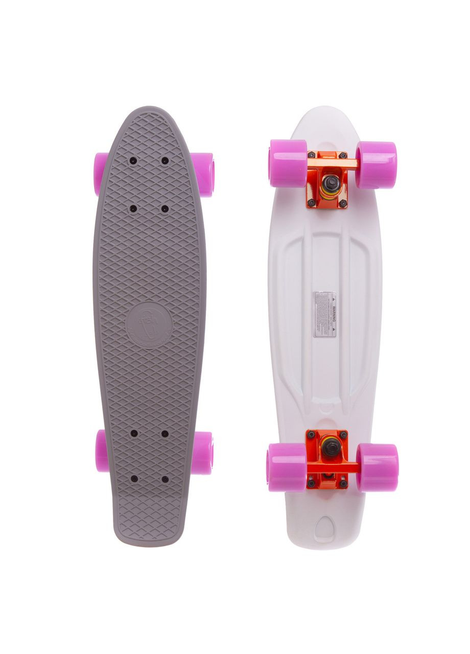 Скейтборд пластиковий RUBBER SOFT TWIN FISH 22in двокольорова дека (сірий-білий) (SK-410-1) Penny (361436445)