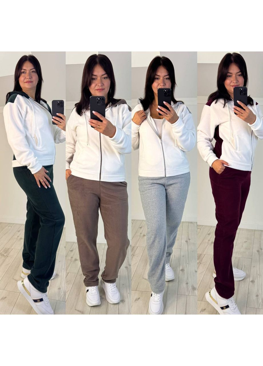 Костюм 7898 флис Полар теплый,кофта с капюшоном на молнии и брюки Україна (368804675)