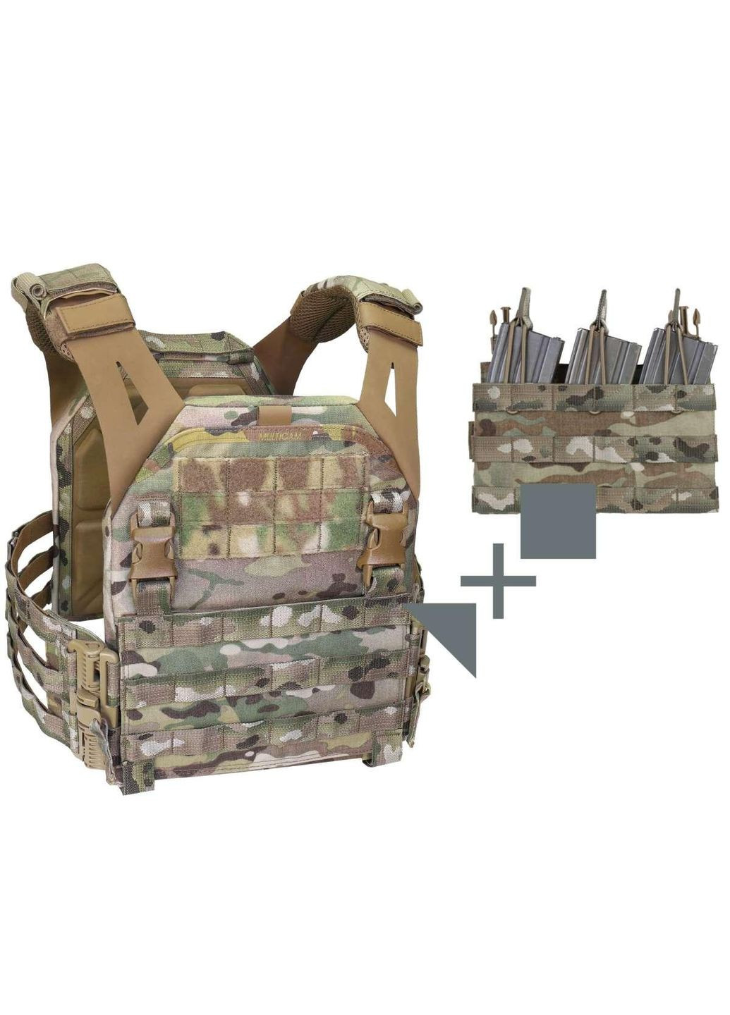 Плитоноска Low Profile Plate Carrier V 2 size М multicam та потрійний підсумок (з/панель) Warrior Assault Systems (350668290)