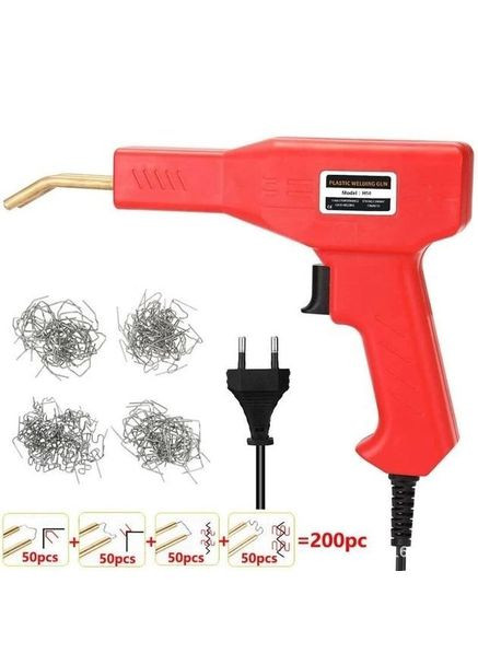 Паяльник електричний для ремонту пластику Паяльник для паяння пластикових бамперів + 200 скоб Червоний (R051148) Icar (349843665)