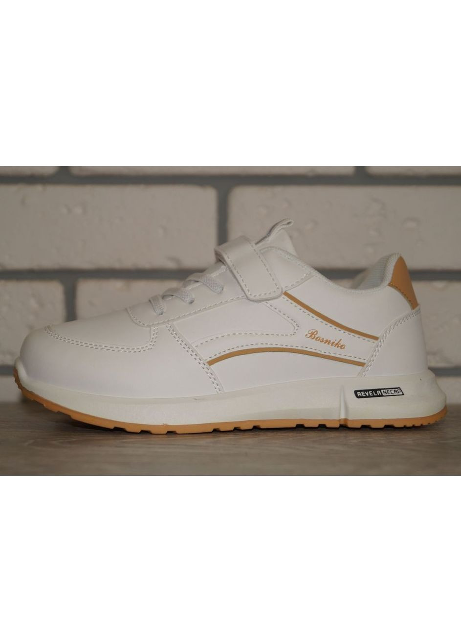 Білі осінні кросівки дитячі демісезонні білі з бежевим W.Niko