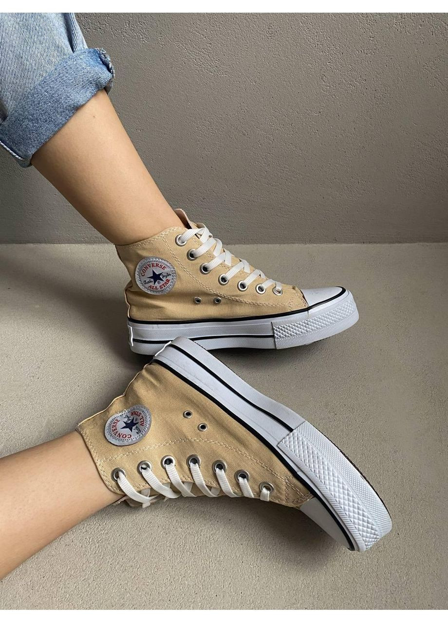 Бежеві Осінні кеди чоловічі converse chack taylor beige конверс No Brand