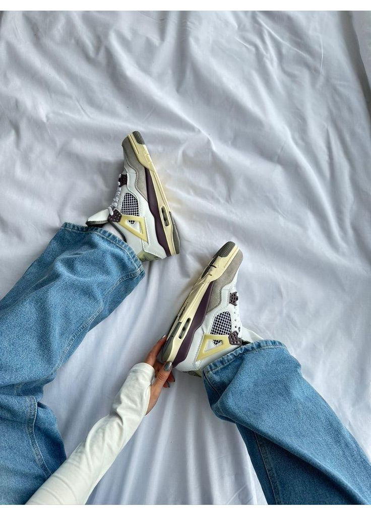 Бежеві Осінні кросівки чоловічі nike air jordan 4 white beige bordo найк аір джордан No Brand