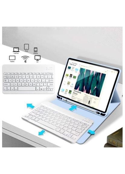 Чохол до планшета (712995) BeCover with keyboard Apple iPad Mini 7 2024 Light Blue (366487636)