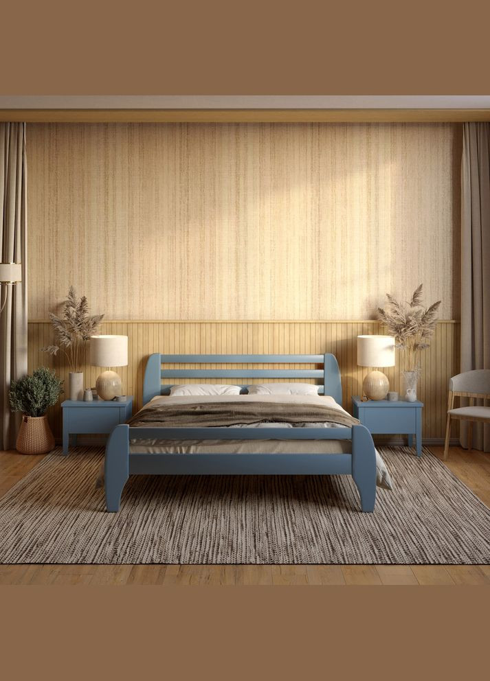 Полуторне дерев'яне ліжко Мілан (S7010R90B) 120х190 см Mebigrand (366028073)