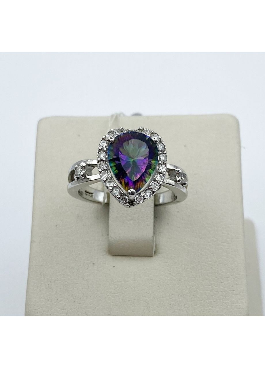 Кольцо серебряное с мистик топазом и кубическим цирконием 17 4,08 г No Brand (370142551)