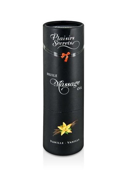 Массажное масло Vanilla (59 мл) с афродизиаками, съедобное, подарочная упаковка Plaisirs Secrets (335395766)