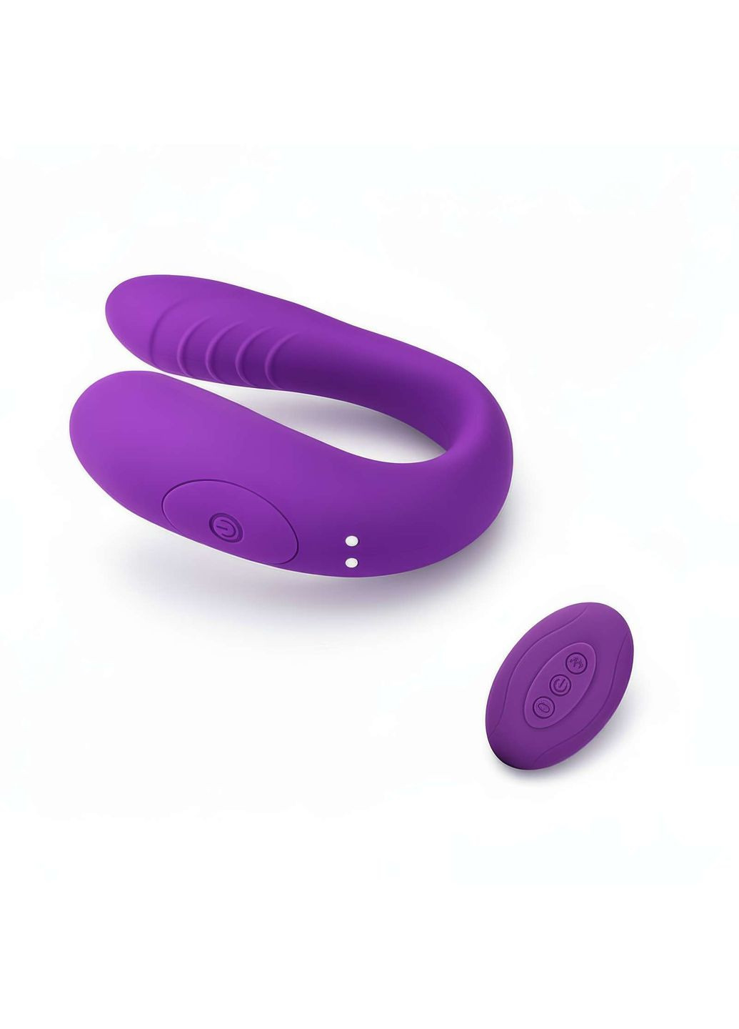 Парный вибратор с вакуумной стимуляцией и пультом управления 10 режимов Фиолетовый No Brand (366665360)
