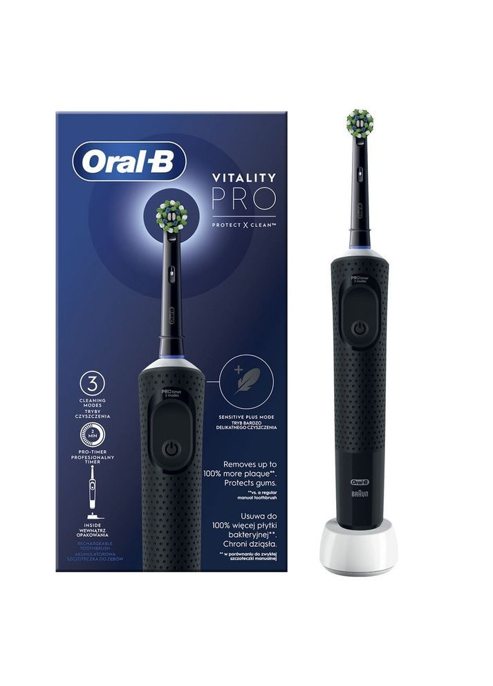 Зубная электрощетка Oral-B Vitality D103.413.3 Pro Protect X Clean Cross Action Black Braun (364862064)