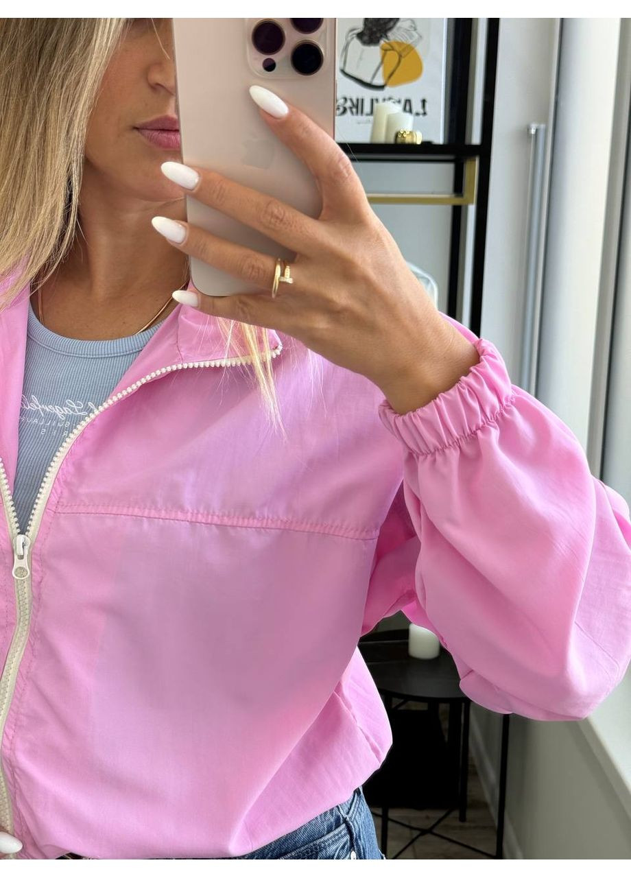 Повседневная розовая ветровка 5923-1 No Brand (358932291}
