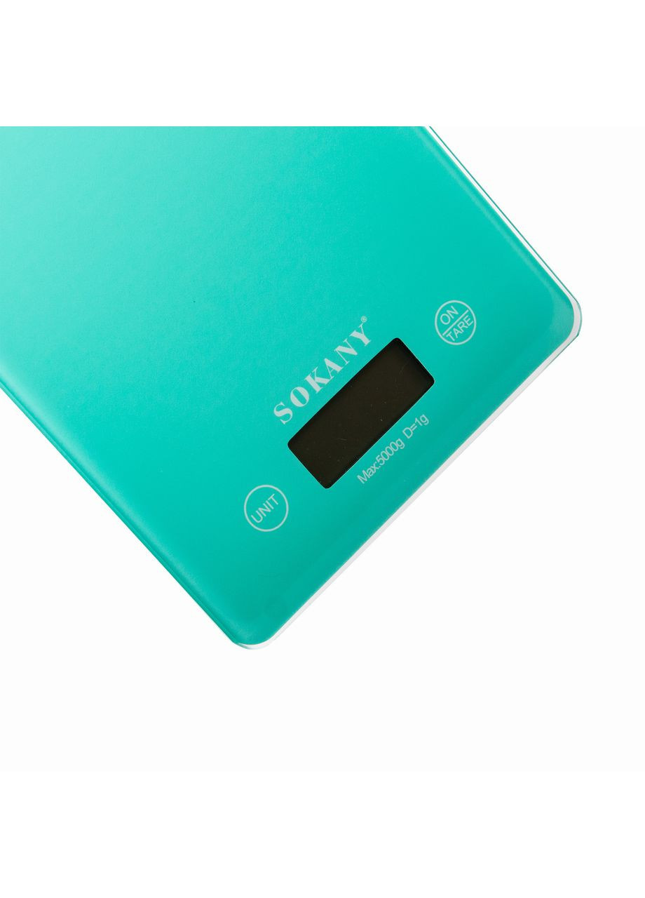 Весы для кухни до 5 кг электронные на батарейках Lugi Бирюзовый SK-19027M Sokany (370974539)