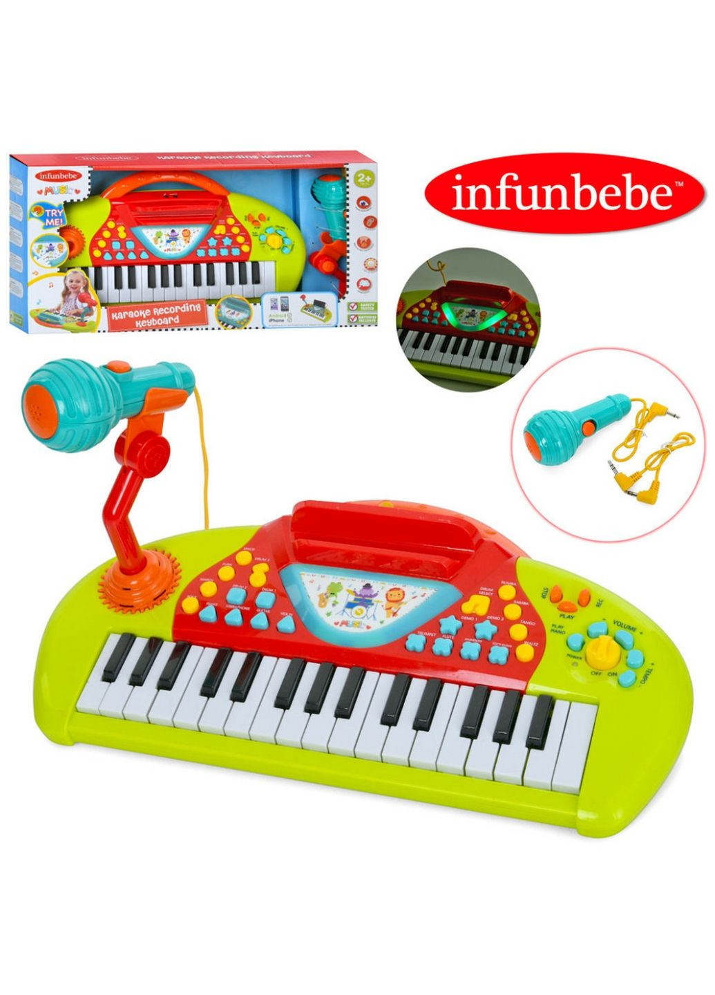 Дитяче ігрове піаніно з мікрофоном Infunbebe (288184740)