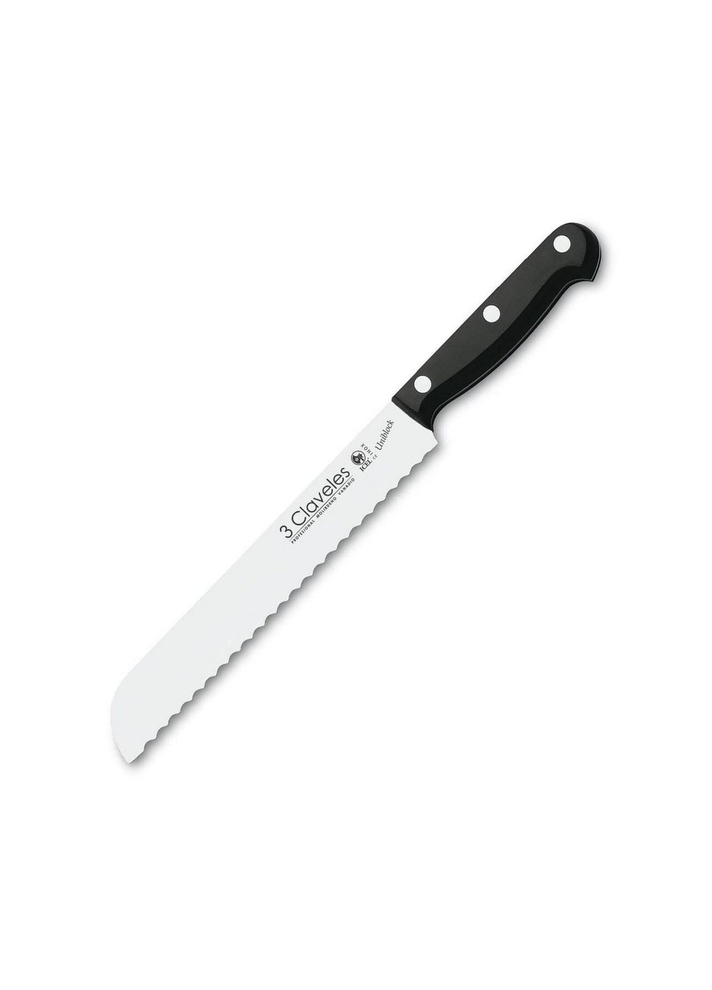 Кухонний ніж для хліба 200 мм uniblock 3 Claveles (282584522)
