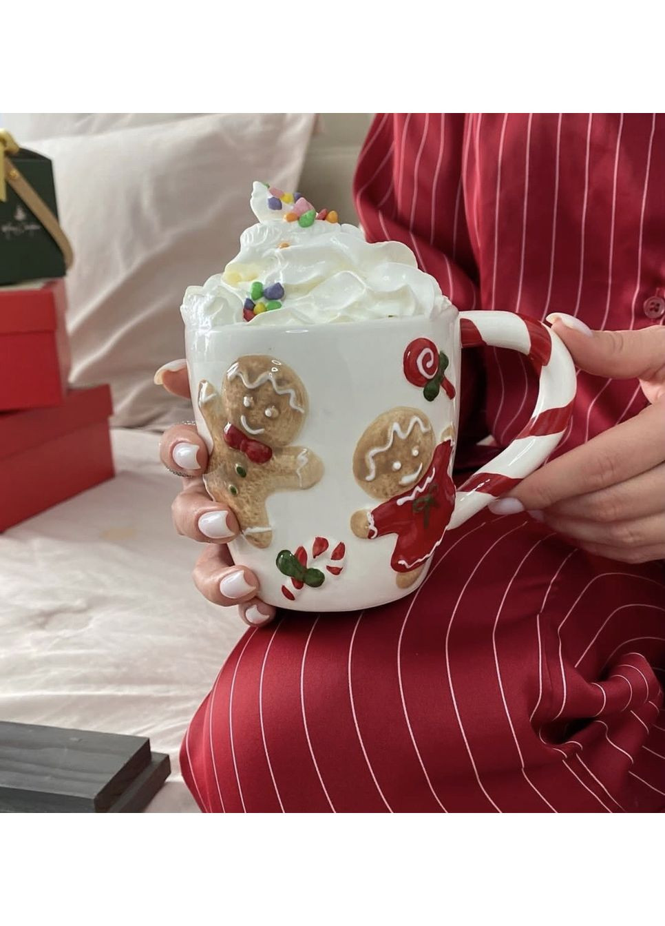 Чашка керамическая Рождественское печенье, 350 мл No Brand (300352392)
