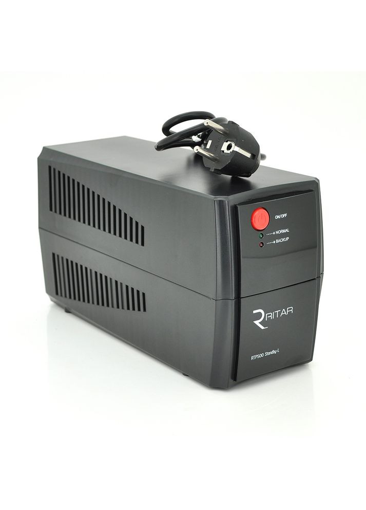 ИБП RTP500 (300W) StandbyL, LED, AVR 1st, 2xSCHUKO socket, 1x12V4.5Ah, plastik Case. (300*140*205) 3,56 кг Q4 Ritar (314776600)