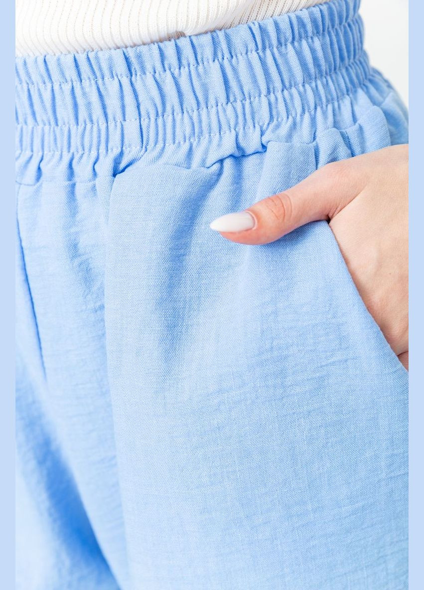 Шорты женские свободного кроя ткань лен, цвет джинс, Ager (288751168)