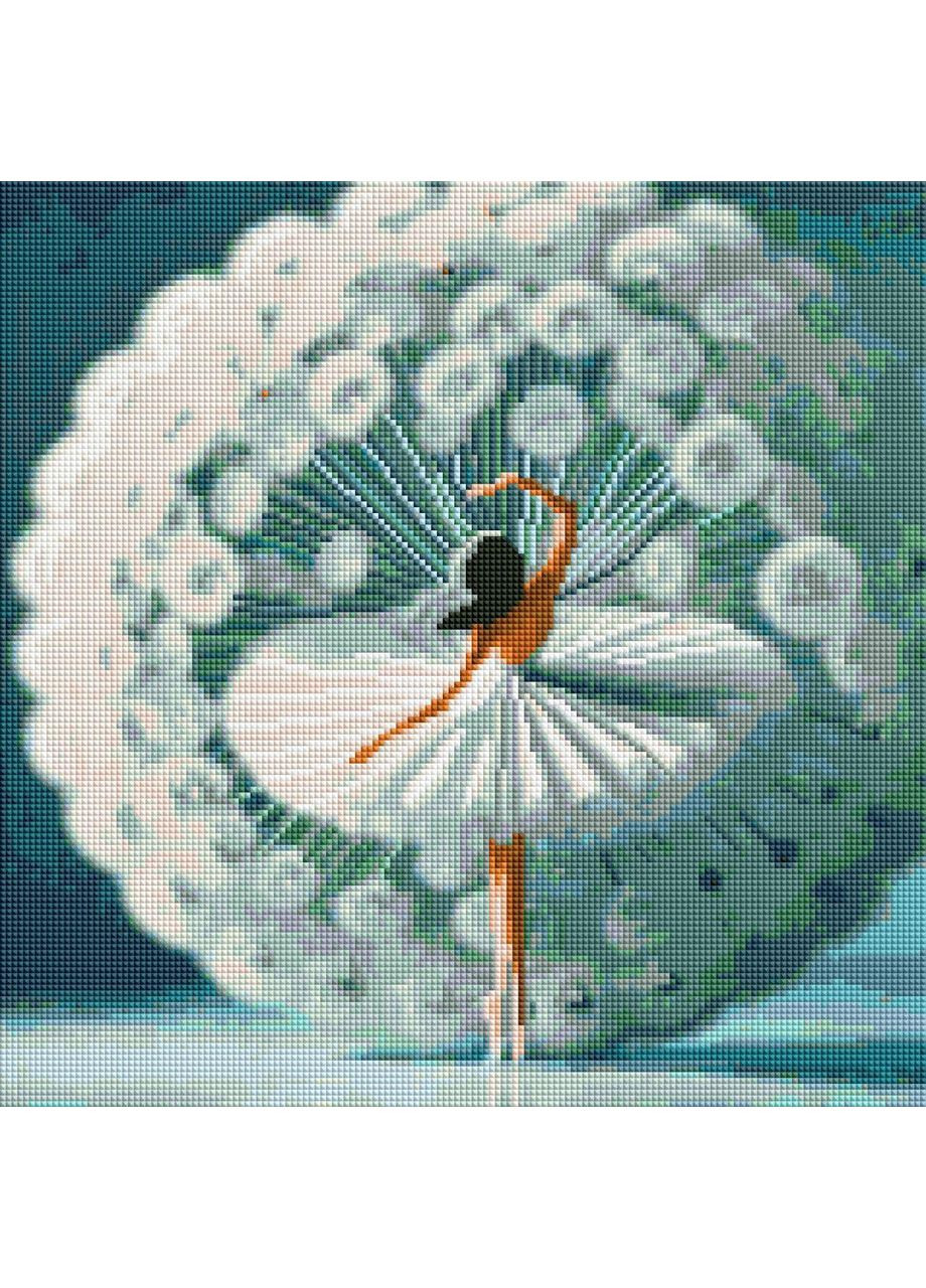 Алмазная мозаика 40x40 Балерина среди одуванчиков + голограммные алмазики FS1410 ColorArt (365778480)