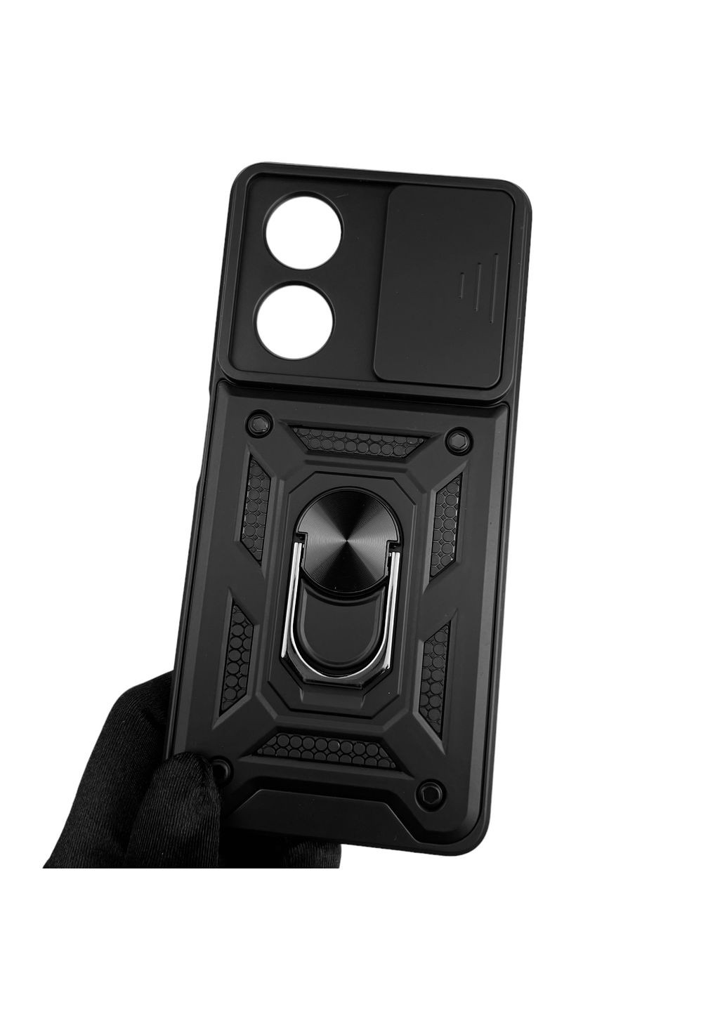 Чехол для A58 4G бронированный с кольцом со шторкой на камеру на оппо а58 4г чёрный rg1 Oppo (366023101)