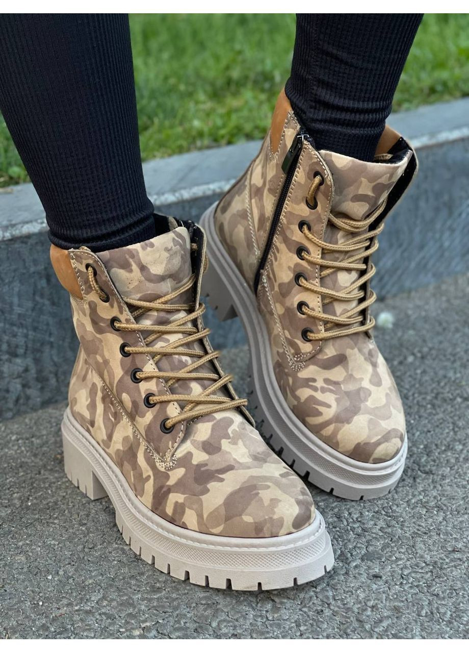 ботинки женские тактический принт зимние нубуки на байке No Brand
