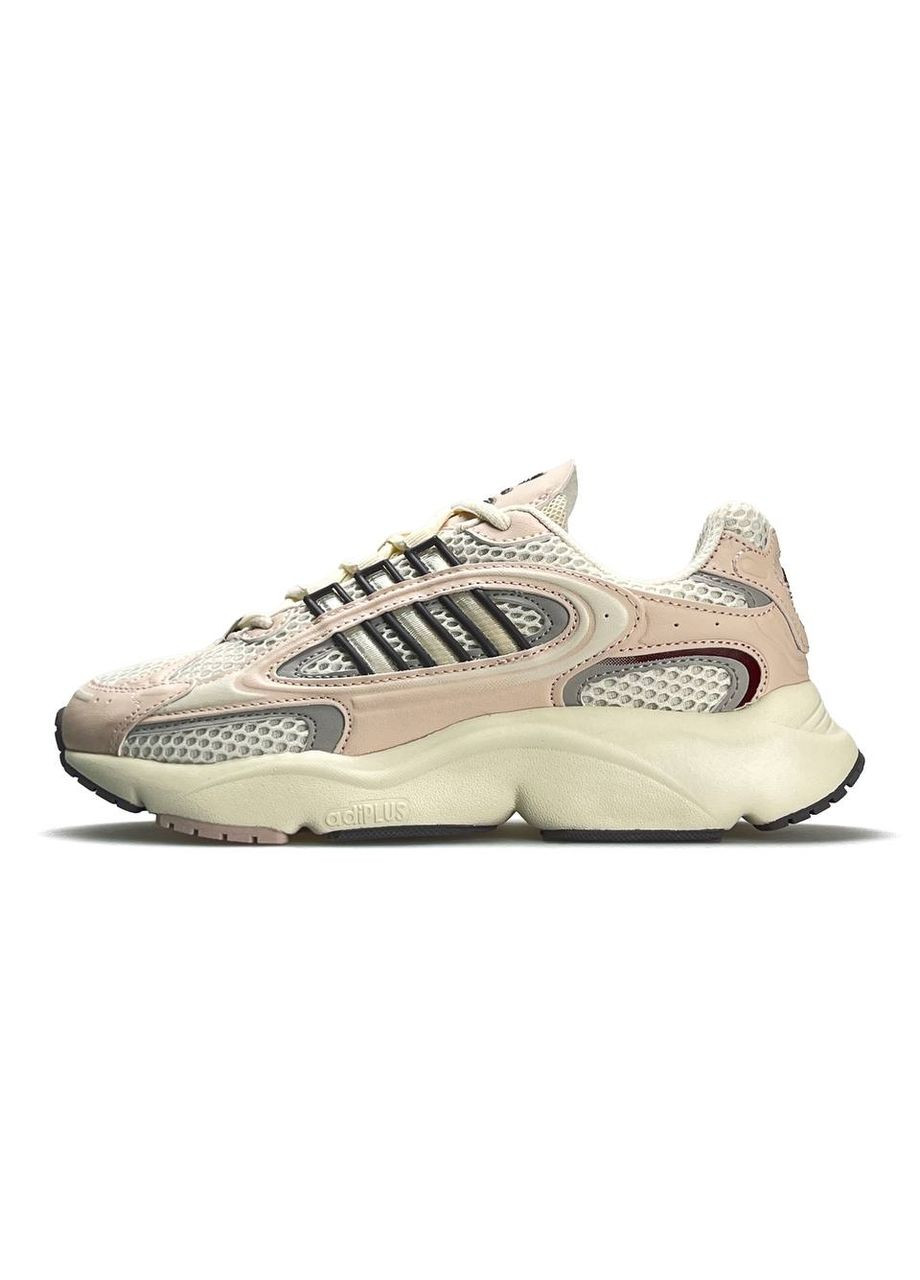 Кроссовки женские Adidas White Pink Beige No Brand Originals Ozmillen розовые демисезоны (307008772)