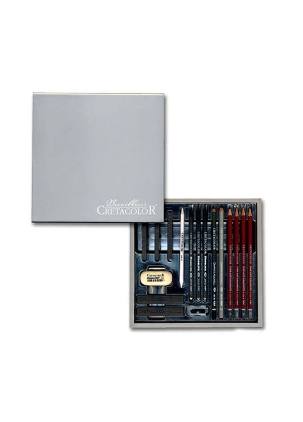 Набір олівців для малюнку Silver Box 17 предметів (90740017) No Brand (342751668)