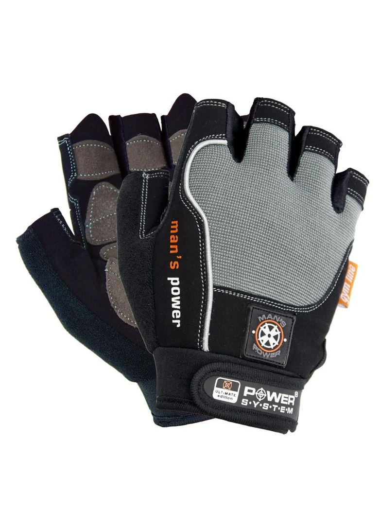 Перчатки для фитнеса PS-2580 Man's Power Black/Grey (A-012017) Power System (308859753)