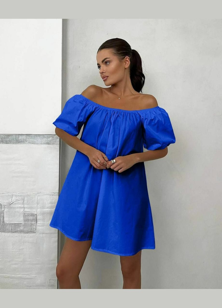 Синее повседневный платье летнее popluzhnaya