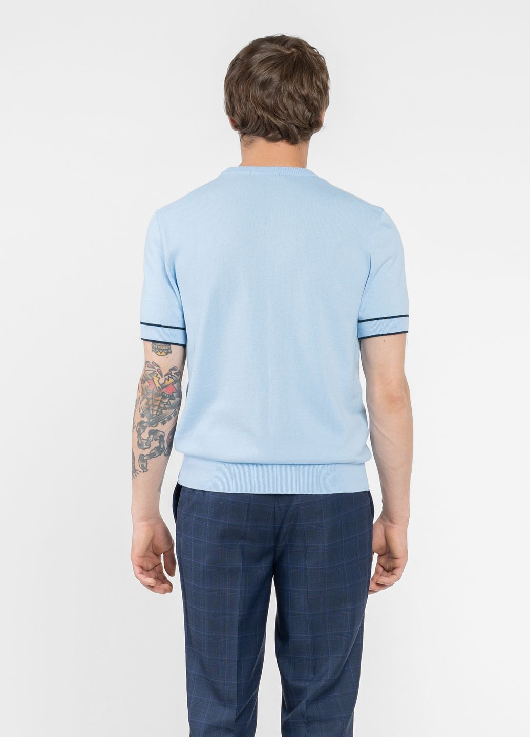 Голубая футболка мужская голубая Arber Crew-neck SS1