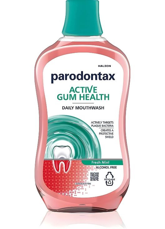 Ополіскувач ротової порожнини "Свіжа м'ята" Active Gum Health Fresh Mint Mouthwash 500ml (1469946-33135575) Parodontax (368644827)