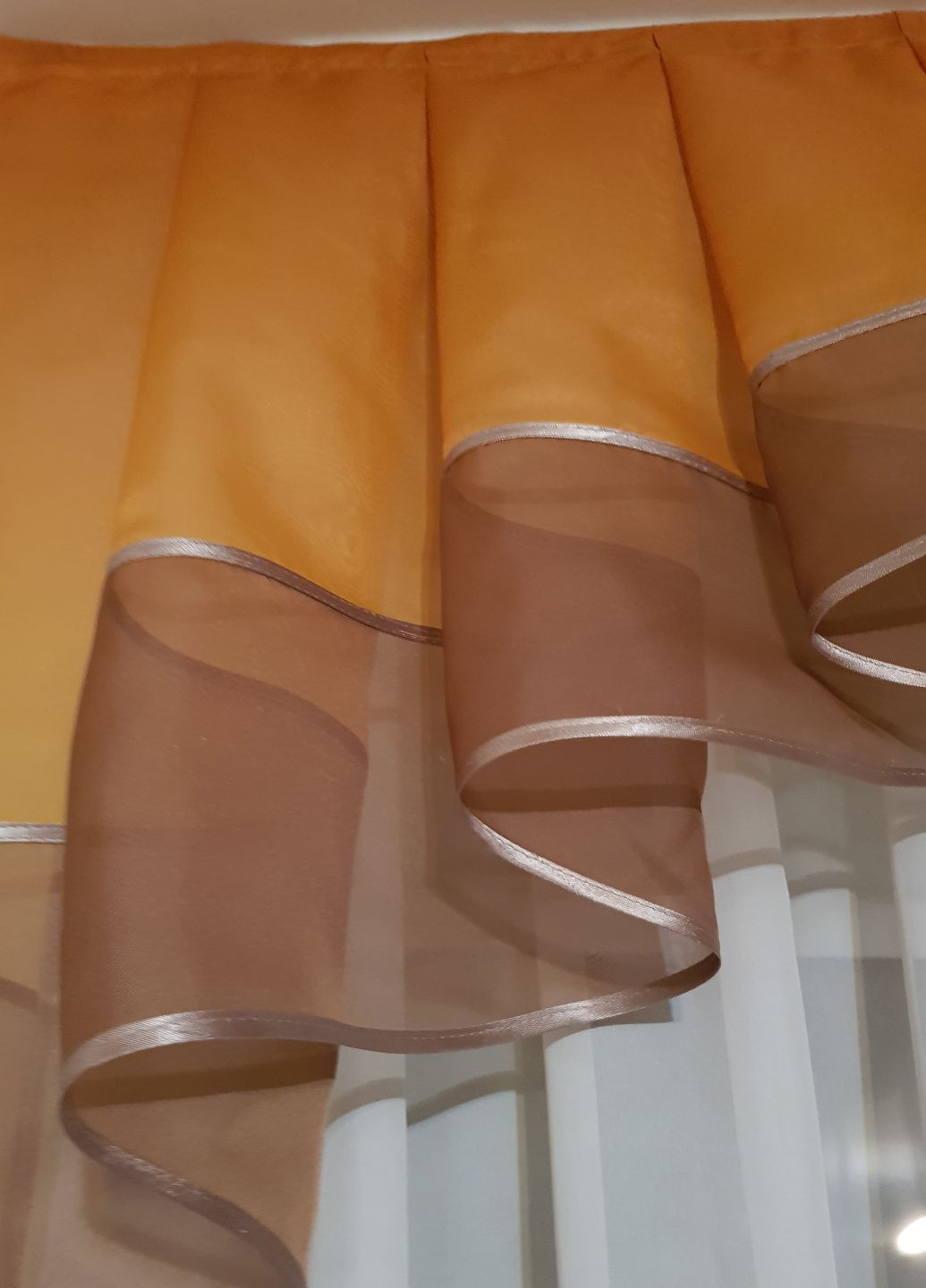 Ламбрекен Дуга карниз 150см шоколадный с бежевым (4_7_1,5м) Firanka Simple (333342900)