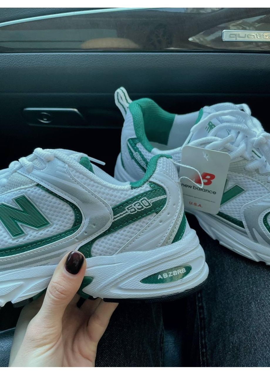 Сірі Осінні кросівки чоловічі new balance 530 green white нью беланс 530 No Brand