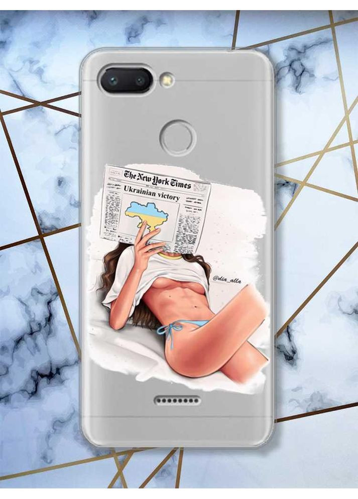 Прозрачный чехол на Xiaomi Redmi 6 Девушка с газетой (принт 31) Creative (359483515)