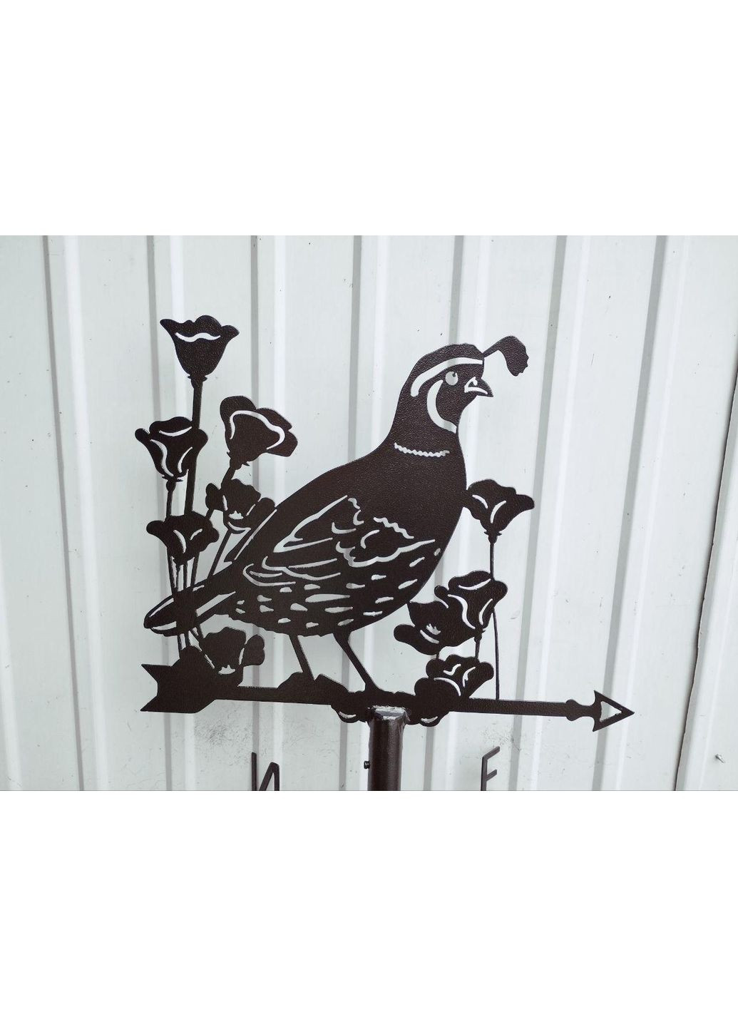 Флюгер Птица в цветах, Перепелка, флюгер на крышу из металла 2 мм. No Brand (368896669)