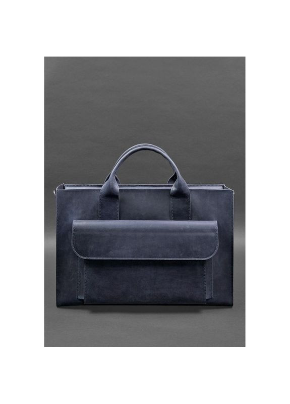 Сумка мужская кожаная через плечо для ноутбука и документов синый Crazy horse BlankNote (302007965)