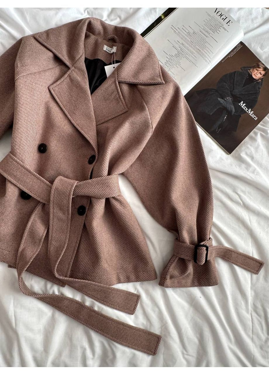 Бежевое демисезонное Женское пальто оверсайз No Brand