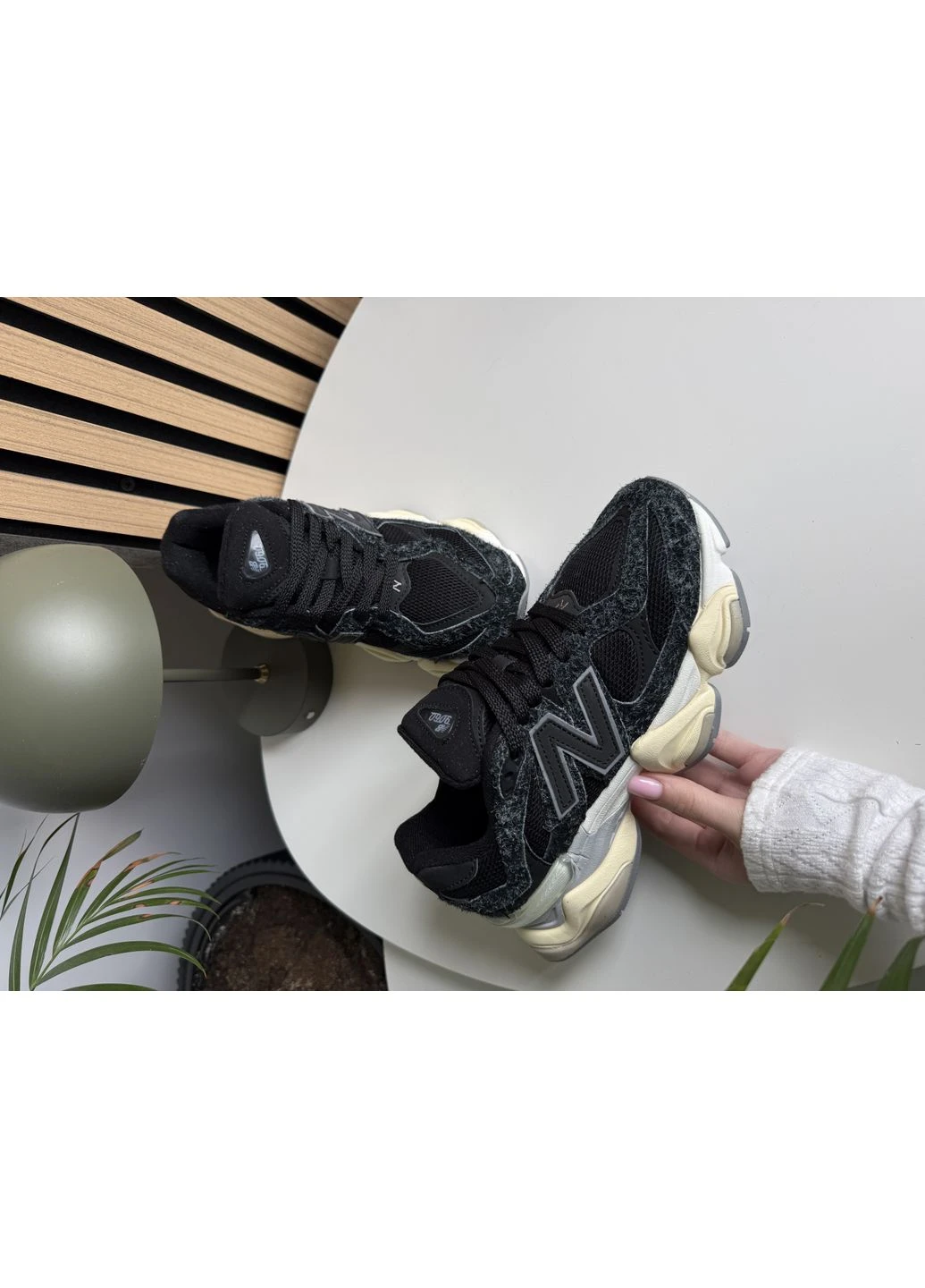 Черные демисезонные кроссовки мужские и женские new balance 9060 black suede | нью беланс 9060 черные No Brand