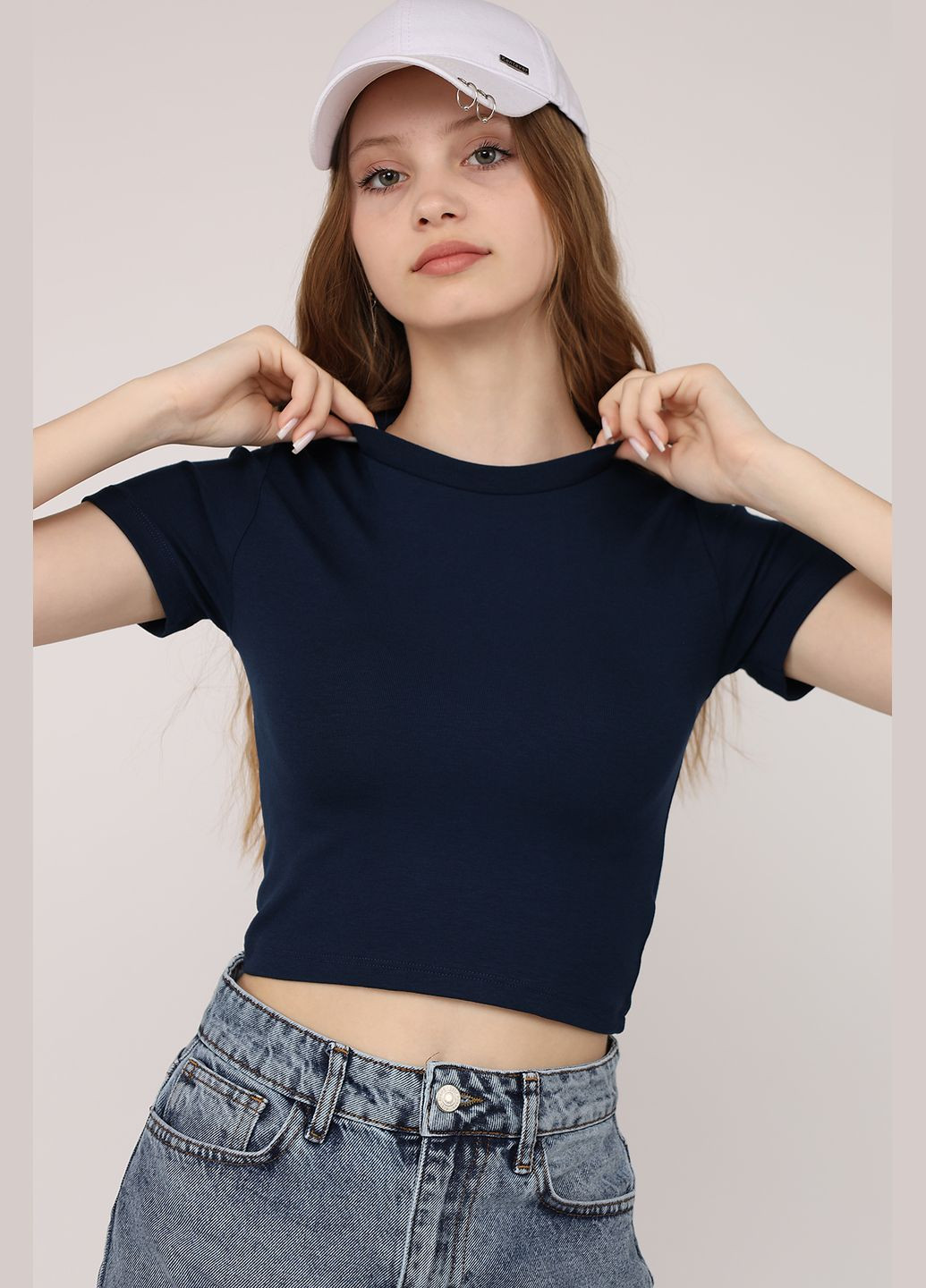 Футболка с коротким рукавом женская цвет синий CB-00275561 Crep - (330222842)