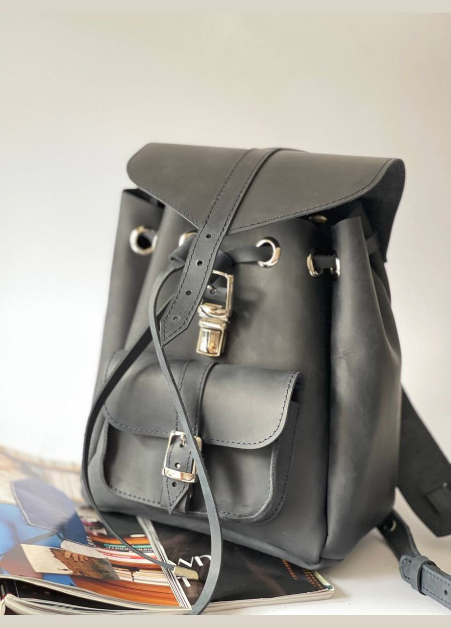 Жіночий рюкзак шкіряний М Синій Dekey (351899018)