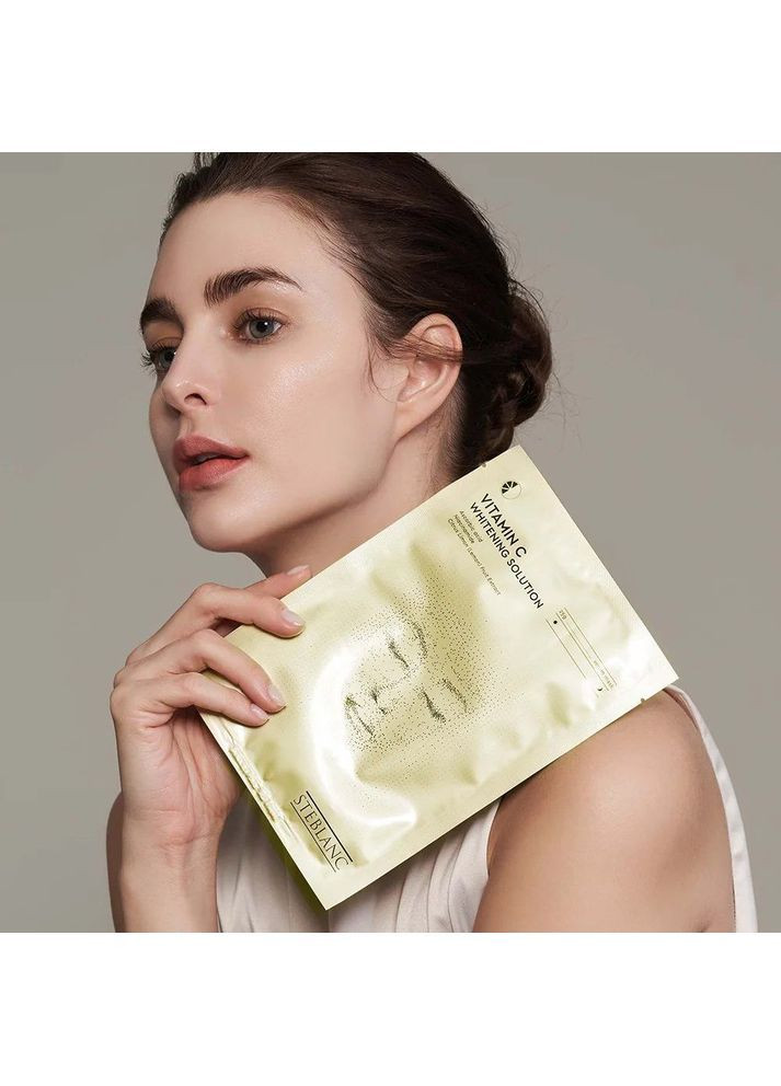 Тканевая маска-сыворотка для лица Vitamin C Whitening Solution осветляющая с витамином С, 25 г Steblanc (366529664)