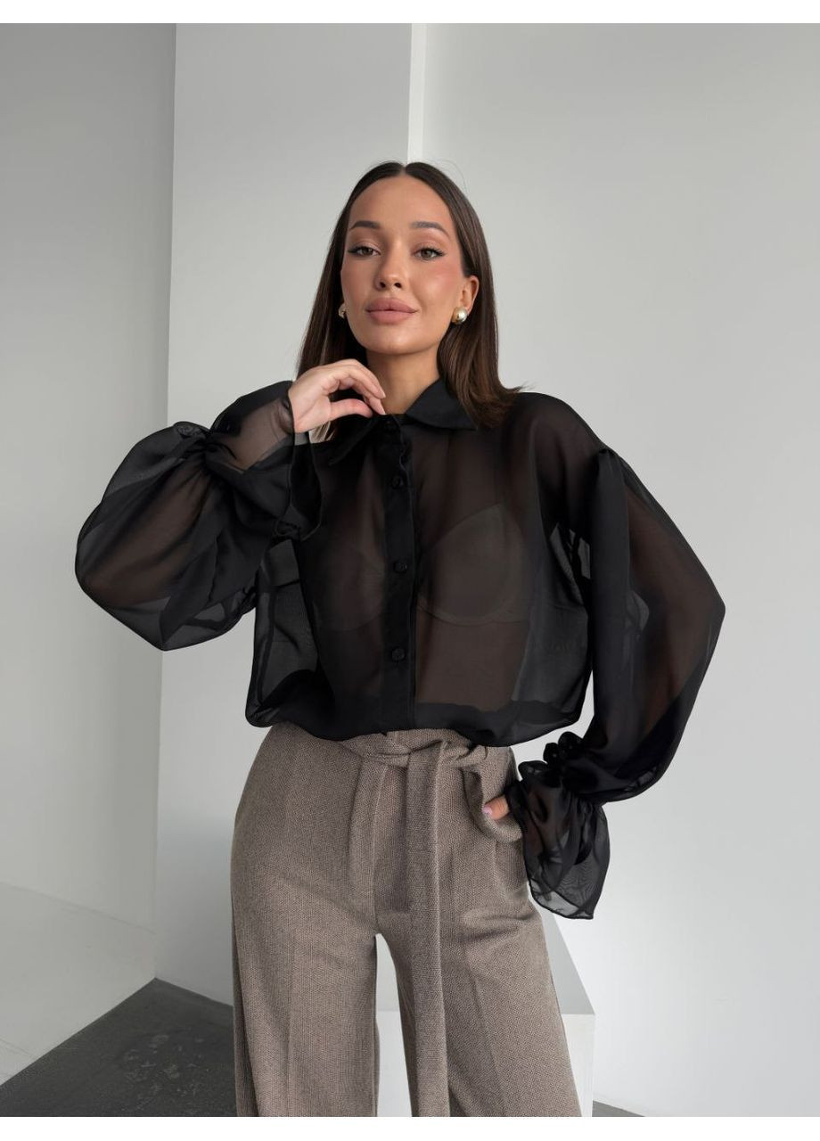 Чорна блуза жіноча оверсайз Style Point