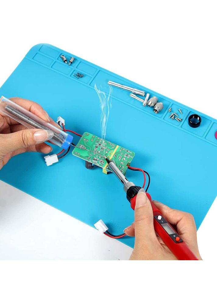 Паяльний набір в пеналі 936H-20, паяльник 80 Вт, LCD, 180-480°C, жала 900М, олово, інструменти, підставка No Brand (322567072)