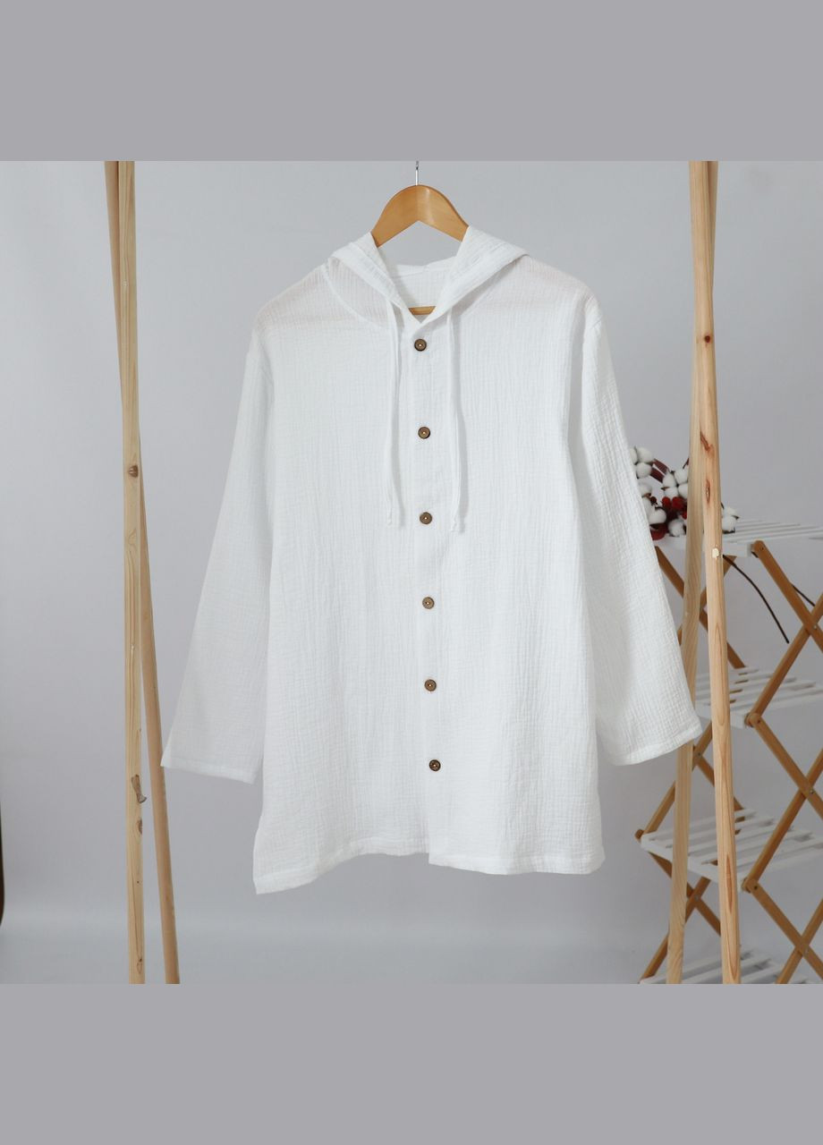 Мусліновий літній жіночий костюм шорти+туніка з капюшоном No Brand (330798295)