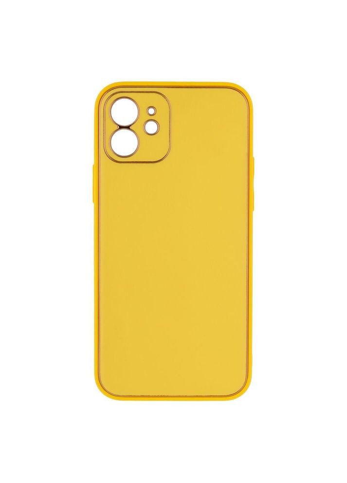 Чохол Leather Gold with Frame для iPhone 12 Yellow No Brand (317225211)