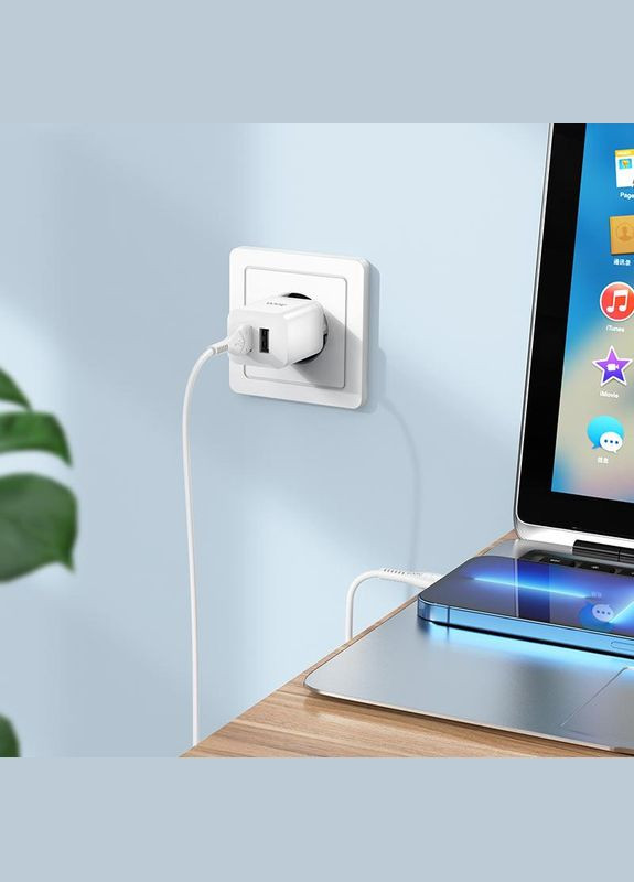 Сетевое зарядное устройство для телефона + кабель Lightning Apple N25 |2USB, 2.1A| Hoco (337351629)