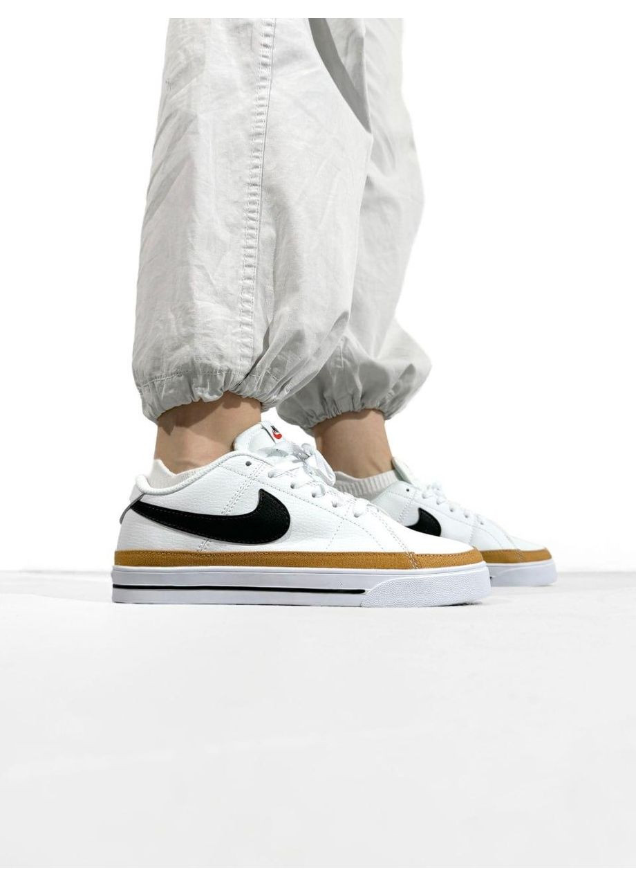 Чорні Осінні кросівки чоловічі nike court legacy white black найк коурт легасі No Brand