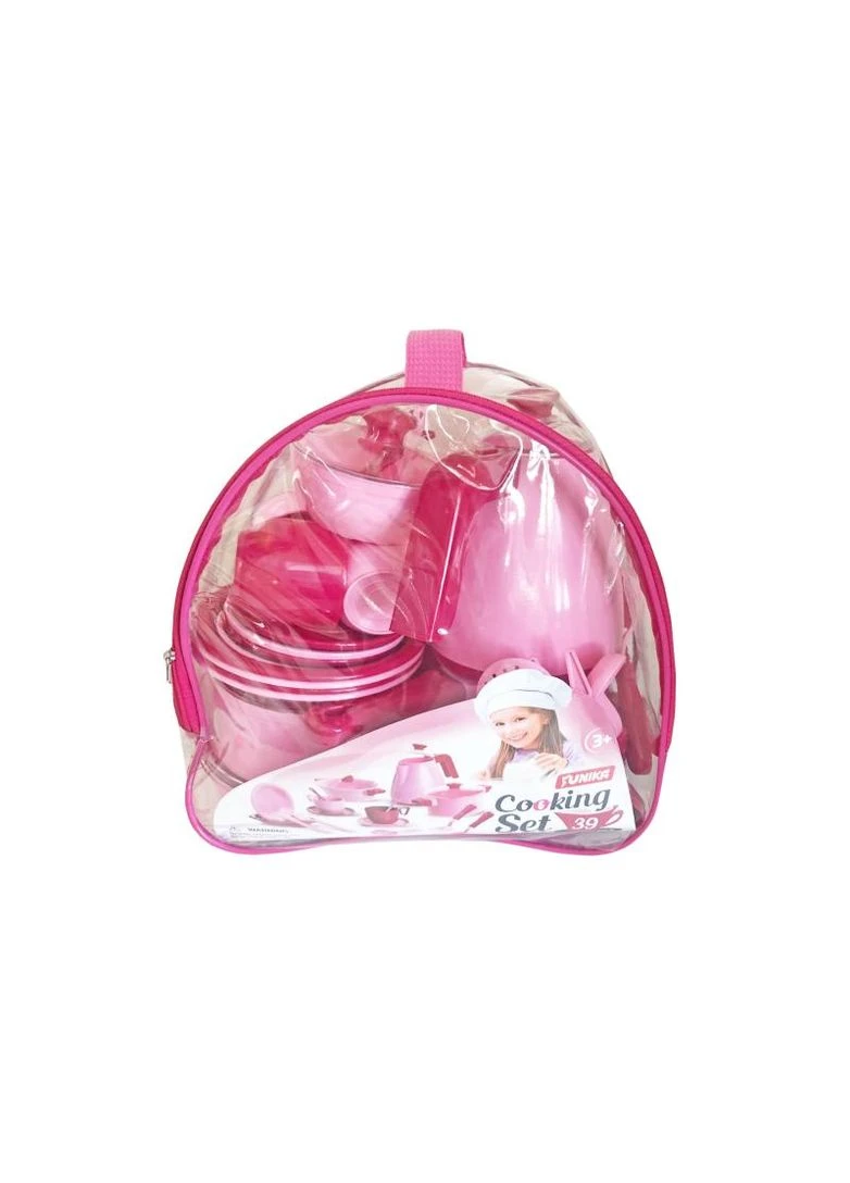 Набор посуды "Cooking Set" 39 предметов розовый 1764 Юника Юніка (389897968)
