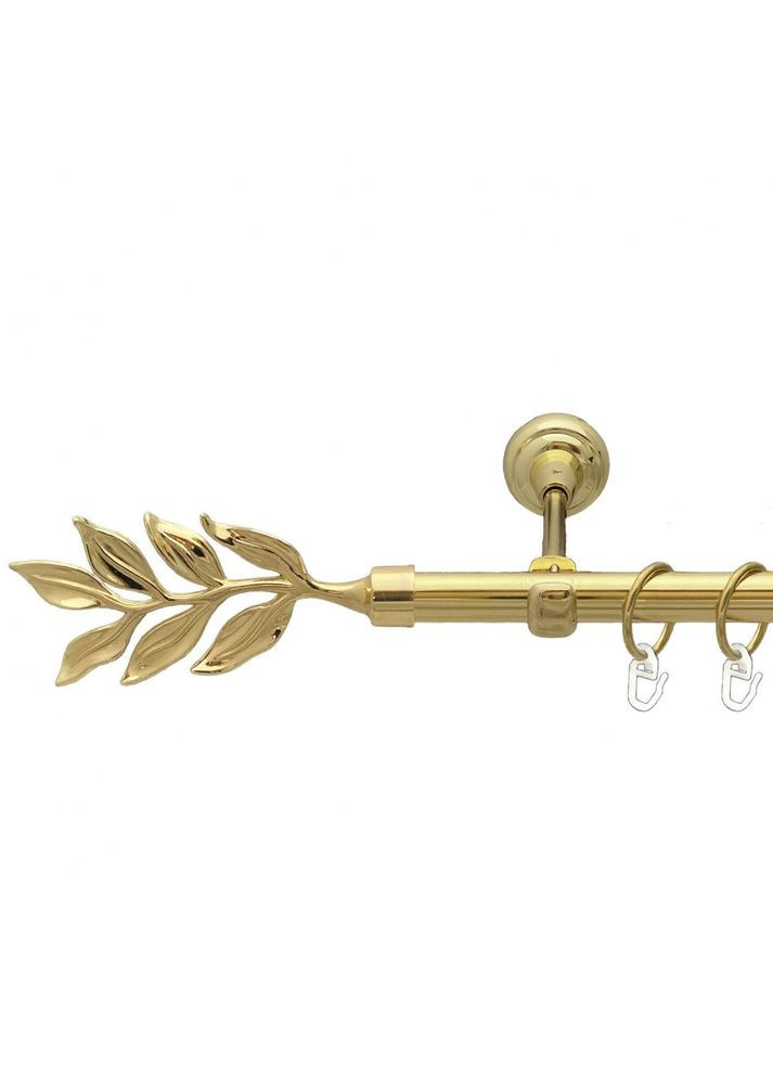 Карниз Лавр металевий однорядний відкритий гладка труба Золото 19 мм 160 см (00-00012894) ORVIT (300281921)