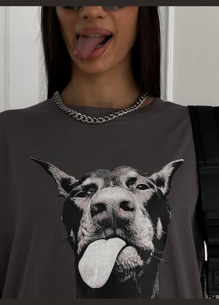 Базовая футболка с интересным принтом Adelante - (322114061)