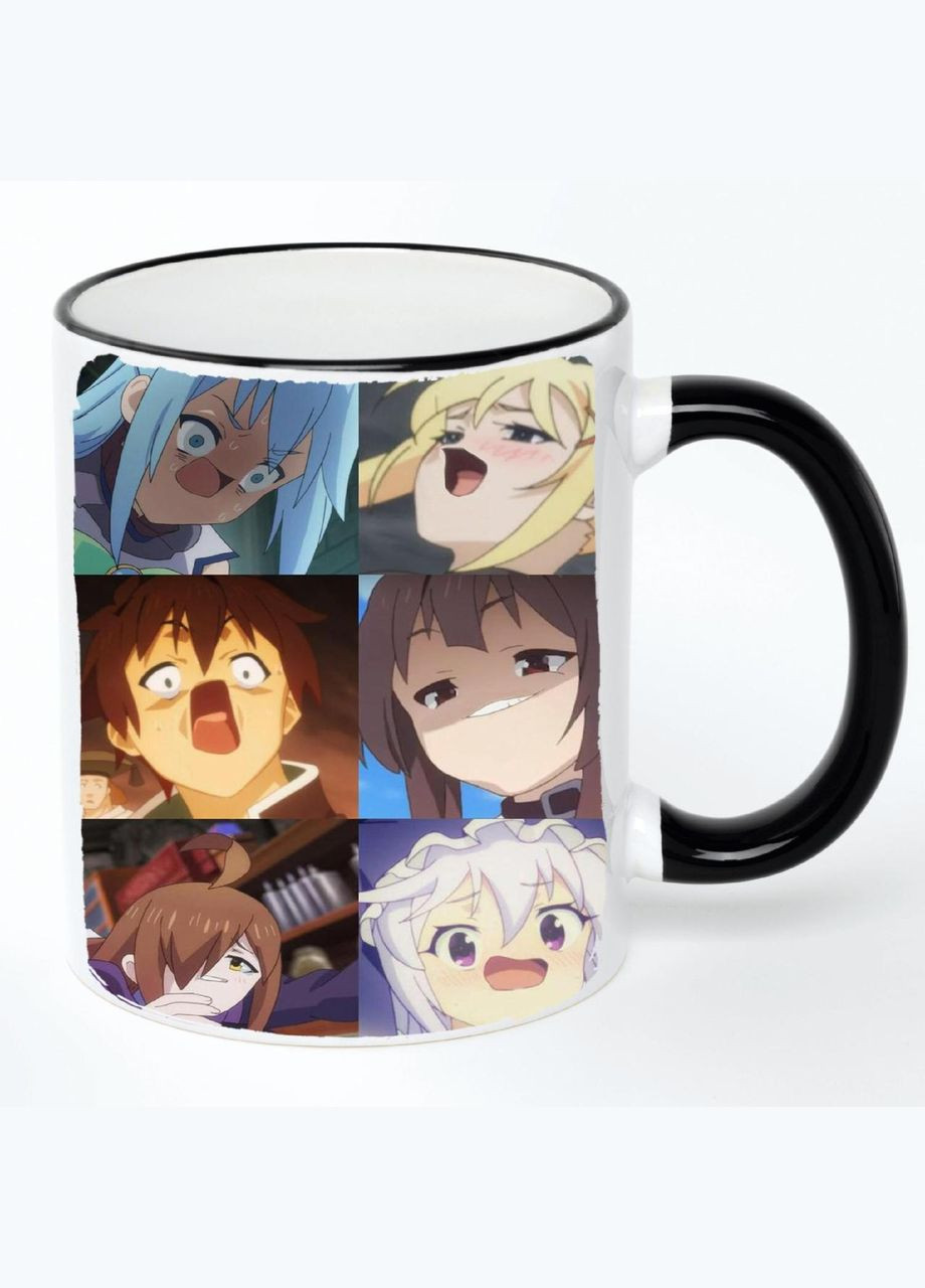 Чашка КоноСуба Аніме #002 (кухоль, кружка) Біла з чорною ручкою 330 мл No Brand (322715468)