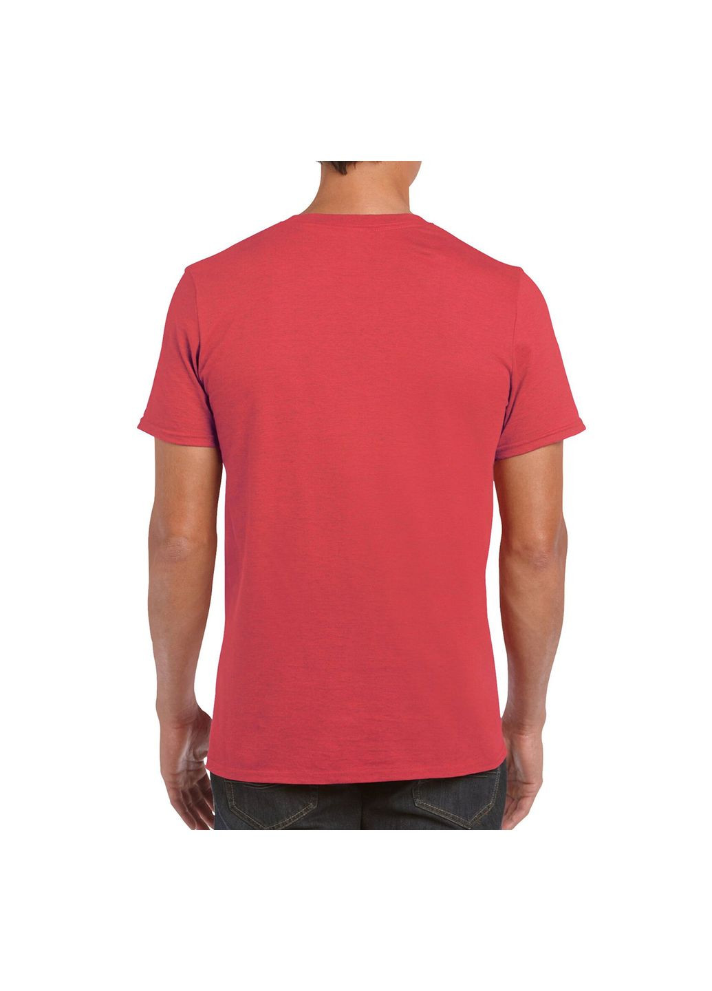 Красная футболка мужская однотонная червона 64000-193c с коротким рукавом Gildan Softstyle